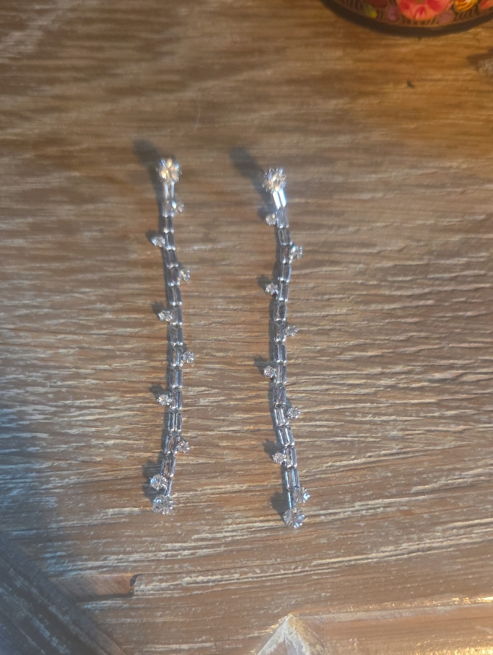 Silver Linear Drop Earrings - Elegant Women Jewelry